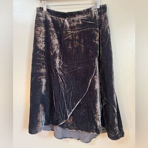 A line velvet skirt Loft‎ silver gray size 8 faux wrap ethereal holiday party